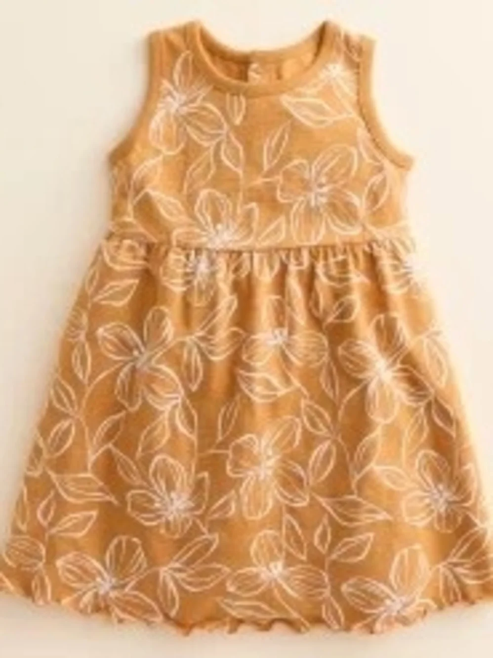 NWT Girls' Mustard Floral Sleeveless Dress